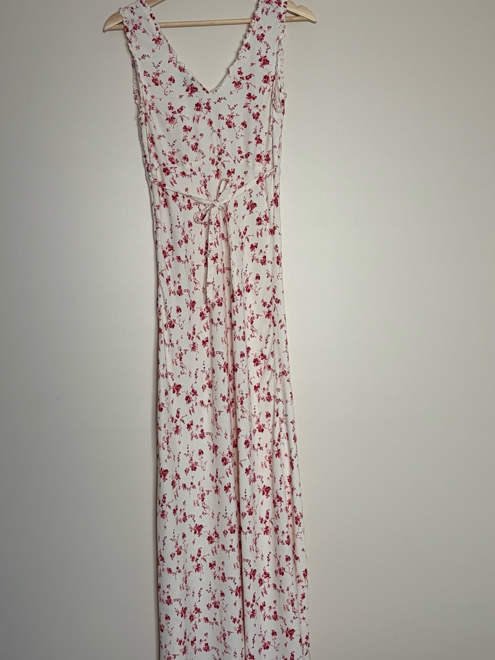 NEW Reformation Anna-Claire Midi V-neck Dress Rosalie White Floral | size XS - Picture 7 of 14